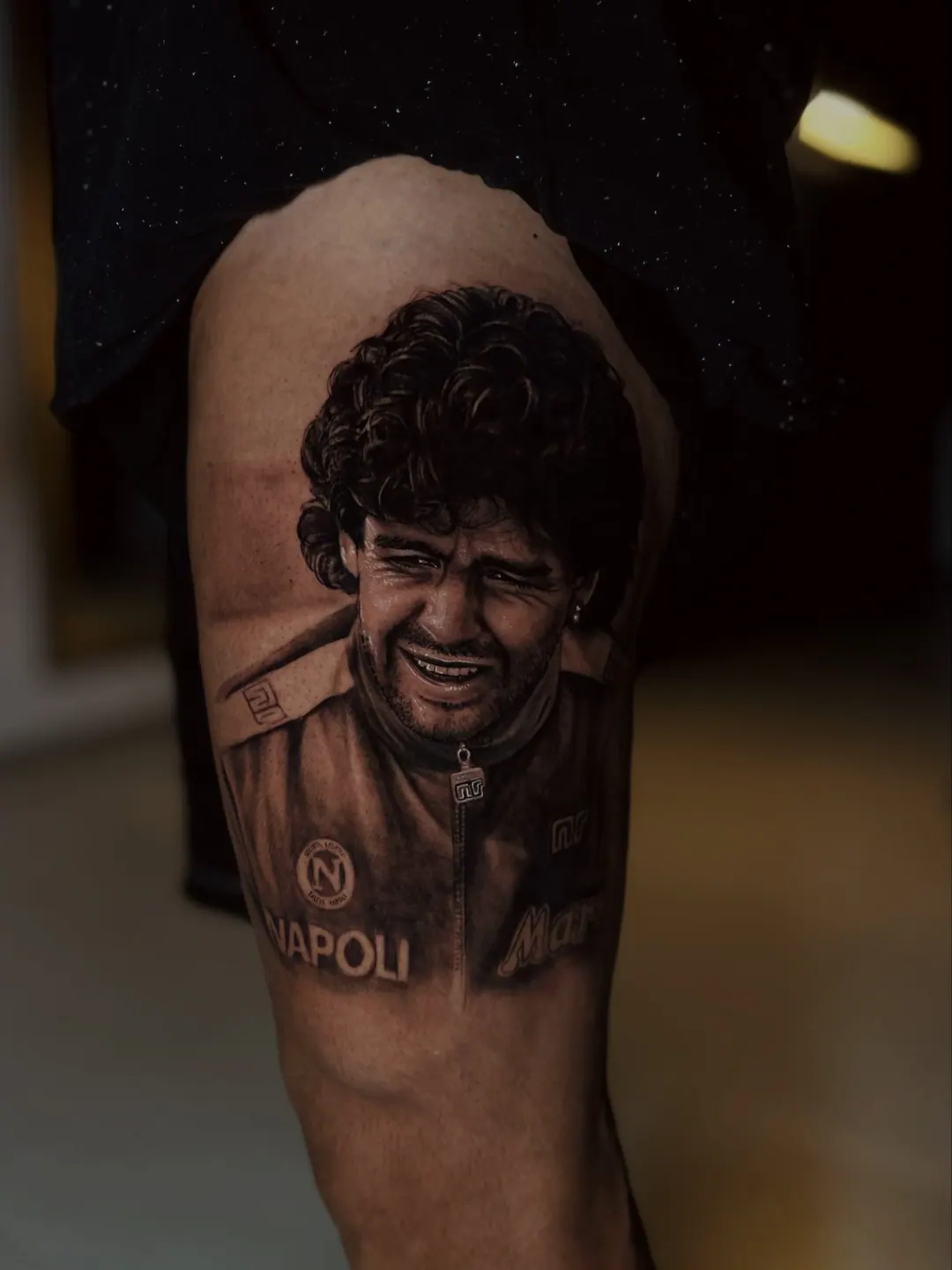 Retrato finalizado na coxa